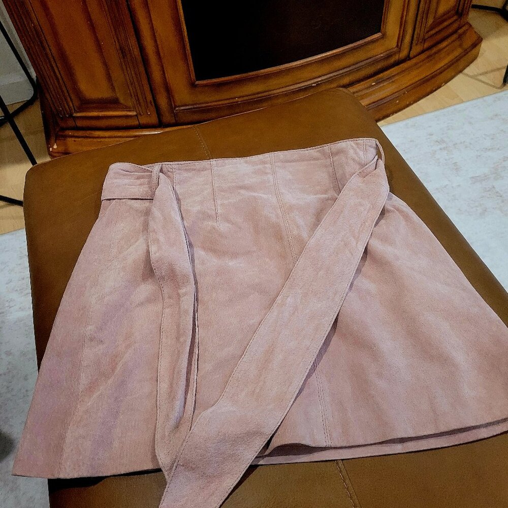 Soft Pink Suede Skirt